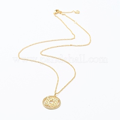Brass Micro Pave Clear Cubic Zirconia Pendant Necklaces&nbsp;NJEW-J059-01G