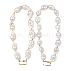 Natural Baroque Keshi Pearl Nuggets Beaded Necklaces&nbsp;NJEW-JN06511