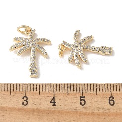 Brass Micro Pave Clear Cubic Zirconia Pendants&nbsp;KK-Q031-14G