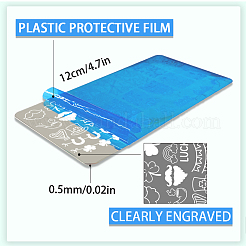 ステンレス鋼の DIY ネイルアート テンプレート  テンプレートツール  長方形  混合図形  12x6cm  6枚/セット&nbsp;MRMJ-WH0098-044