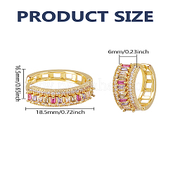 1 Pair Brass Micro Pave Cubic Zirconia Hoop Earrings&nbsp;EJEW-LP0004-84