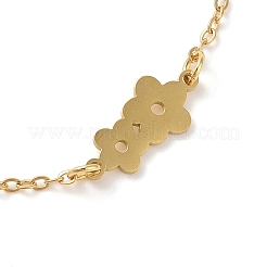 304ステンレススチールブレスレット  花  18KGP本金メッキ  7インチ（17.7cm）&nbsp;LS-BJEW-Q340-04G