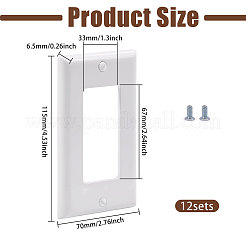 プラスチック製壁スイッチプレート  スイッチガードカバー  ホワイト  長方形  115x70x6.5mm&nbsp;AJEW-WH0752-845B