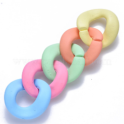 Opaque Spray Painted Acrylic Linking Rings&nbsp;OACR-S036-004B-I