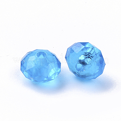 透明プラスチックビーズ  多面カット  ロンデル  ミックスカラー  8x5.5mm  穴：1.8mm  約3000個/500g&nbsp;KY-I004-02