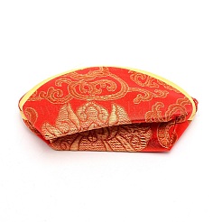 ポリエステルギフト包装ポーチ  タッセルとジッパー付き  花柄  レッド  6.5x12.7x1.7cm  10個/セット&nbsp;ABAG-WH0035-03B