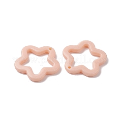 オペークアクリルパーツ  スター  桃パフ  28.5x29.5x4mm  穴：1.8mm  約349個/500g&nbsp;MACR-M042-02F