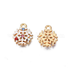 Christmas Rack Plating Alloy Enamel Pendants&nbsp;ENAM-N055-129