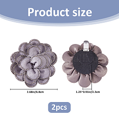 2Pcs Flower Polyester Shoe Buckle Clips&nbsp;DIY-FH0010-56B