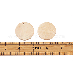 ウッドペンダント  フラットラウンド  バリーウッド  34.5x3.5mm  穴：1mm  50個/セット&nbsp;WOOD-KS0001-04
