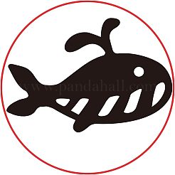 ウッドワックスシーリングスタンプ  魚模様  35mm&nbsp;AJEW-WH0122-002