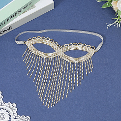 Alloy Rhinestone Chain Tassel Face Eye Mask for Women&nbsp;AJEW-WH20006-209G