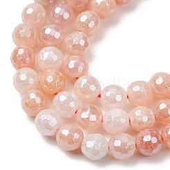 Electroplated Natural Pink Aventurine Beads Strands&nbsp;G-B191-A05-6mm