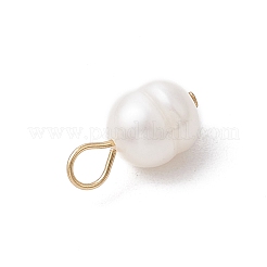 Natural Cultured Freshwater Pearl Rice Charms&nbsp;PALLOY-JF03921-02