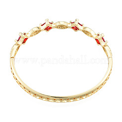 Cubic Zirconia Rhombus & Horse Eye Hinged Bangle&nbsp;BJEW-N012-046