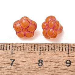 手作りのランプワーク ビーズ キャップ  花  サンゴ  7x8.5x8.5mm  穴：1mm  約240個/袋&nbsp;LA-CBAA1BE-02G