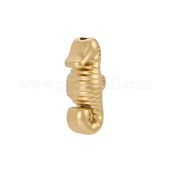 タツノオトシゴ 304 ステンレススチールビーズ  イオンプレーティング（ip）  14KGP本金メッキ  12x5mm  穴：1mm&nbsp;STAS-OY017-51G