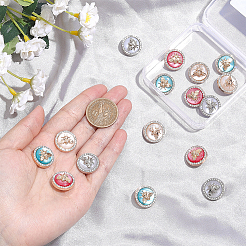 16Pcs 4 Styles Resin Shank Buttons&nbsp;BUTT-ME0001-47