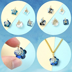 5Pcs 5 Styles Electroplate Glass Charms&nbsp;FIND-YW0005-47