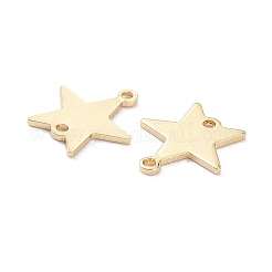 真鍮製リンクコネクター  長持ちメッキ  スター  14KGP本金メッキ  13x12x1mm  穴：1.2mm&nbsp;X-KK-K250-18LG