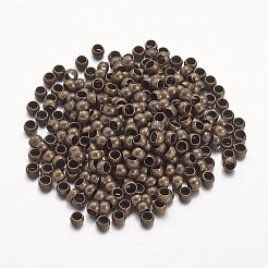ロンデル真鍮製つぶし玉カシメ玉  アンティークブロンズ  2.5x1.5mm  穴：1mm  約1000個/20g&nbsp;X-KK-L134-32AB