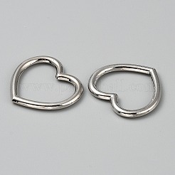 合金フレームコネクター  ハート  プラチナ  33x35x3.5mm  内径：26.5x27.5mm&nbsp;FIND-WH20005-20P