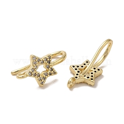 Rack Plating Brass Micro Pave Clear Cubic Zirconia Earring Hooks&nbsp;KK-A231-08G