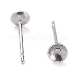 変色しない304ステンレススチールスタッドピアスセッティング  コーン  ステンレス鋼色  4x0.3mm  直径：3mm内径：3mm  ピン：0.7mm&nbsp;STAS-J031-09