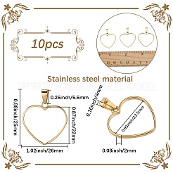 10Pcs 304 Stainless Steel Open Back Bezel Pendants&nbsp;STAS-SP0001-93B