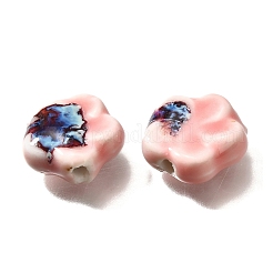 手作りの陶器ビーズ  花  ミスティローズ  14.5x15x6.5mm  穴：2mm&nbsp;PORC-H013-02-06
