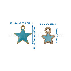 合金と真鍮のエナメルチャームセット  スター  ミックスカラー  68x52x11mm&nbsp;ENAM-TA0001-10