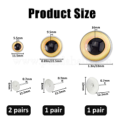 4 Pairs 3 Styles Glass Craft Doll Eye&nbsp;DIY-FH0010-21