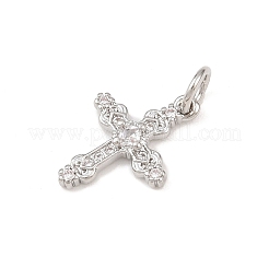 Brass Micro Pave Cubic Zirconia Pendants&nbsp;KK-G544-17P