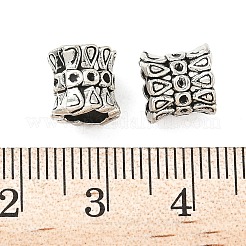 チベット風合金ヨーロピアンビーズ  大穴ビーズ  カドミウムフリー＆鉛フリー  コラム  アンティークシルバー  8x8.5mm  穴：5mm  約980個/1000g&nbsp;TIBEB-L008-07AS