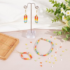 800Pcs 4 Colors 2-Hole Glass Seed Beads&nbsp;SEED-CN0001-04