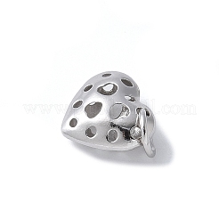 925 Sterling Silver 3D Hollow Heart Charms&nbsp;STER-M099-01P