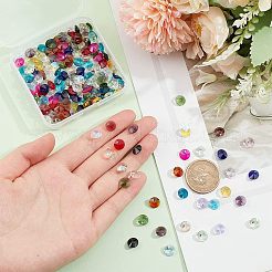 180 個 18 色のガラスチャーム  多面カット  コーン  ミックスカラー  8x4mm  穴：1~1.2mm  10個/カラー&nbsp;RGLA-NB0001-05