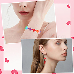 400個のスプレーはアクリルビーズを描いた  クロス  ミックスカラー  15x12x4.5mm  穴：1.8mm&nbsp;ACRP-PA0001-05