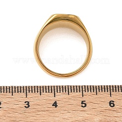 女性用304ステンレススチール指輪  長方形  18KGP本金メッキ  9.5mm  内径：17mm&nbsp;LS-RJEW-B164-03G
