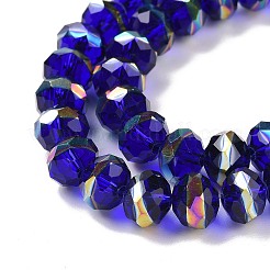 Transparent Electroplate Glass Beads Strands&nbsp;GLAA-F122-04E