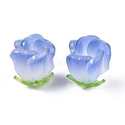 プラスチックビーズ  花  藤紫色  15x14x14mm  穴：1.2mm&nbsp;KY-N015-036D