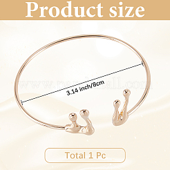 女性用合金アームカフバングル1個  ティアドロップ  ゴールドカラー  内径：3-1/8インチ（8cm）&nbsp;AJEW-GF0010-92G-02