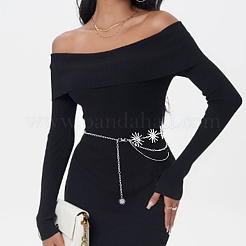 2Pcs 2 Styles Moon Sun Alloy Link Waist Body Chains&nbsp;AJEW-UN0002-20P
