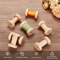 Retro Wood Sewing Cross Stitch Embroidery Thread Storage Bobbins&nbsp;WOOD-WH0124-66