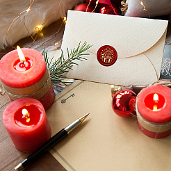 Christmas Brass Wax Seal Stamp with Handle&nbsp;AJEW-WH0184-0642