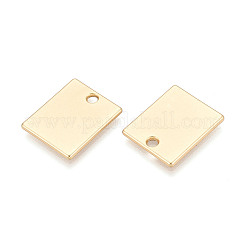 合金ペンダント  長方形  カドミウムフリー＆鉛フリー  マットゴールドカラー  19x16x1.5mm  穴：2.2mm&nbsp;PALLOY-N179-25MG
