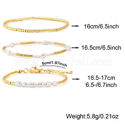 3Pcs Imitation Pearl Beaded Stretch Bracelets Sets for Women&nbsp;AM8486-4