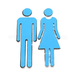 Electroplated ABS Plastic Women & Men Bathroom Sign Stickers&nbsp;AJEW-WH0252-24
