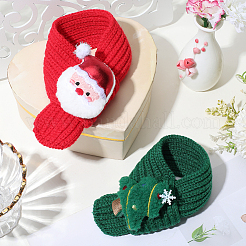 2Pcs 2 Colors Christmas Polyester Pet Scarf&nbsp;AJEW-GF0012-46B