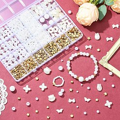 1359個 16スタイル CCB プラスチック & ABS プラスチック イミテーションパールビーズ  混合図形  ミックスカラー  9.5~10mm  穴：2.3mm&nbsp;KY-YW0002-19